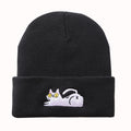 XP Streetwear Embroidered Cat Beanie – Winter Knit Hat